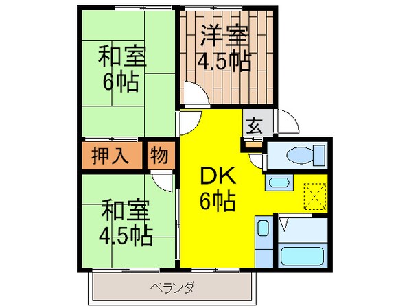 サンライフ玉串A棟の物件間取画像